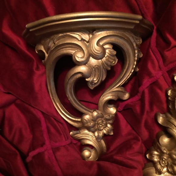 Gold Vintage Scroll Wall Small Shelves - Picture 2 of 12